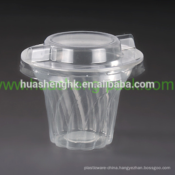 Disposable Custom Printed 200ml Clear PP Plastic Cup with Lid